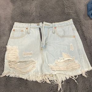 Signatures light wash jean shorts